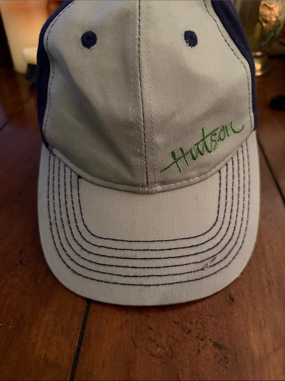 Kids Light Gray and Navy Baseball Cap